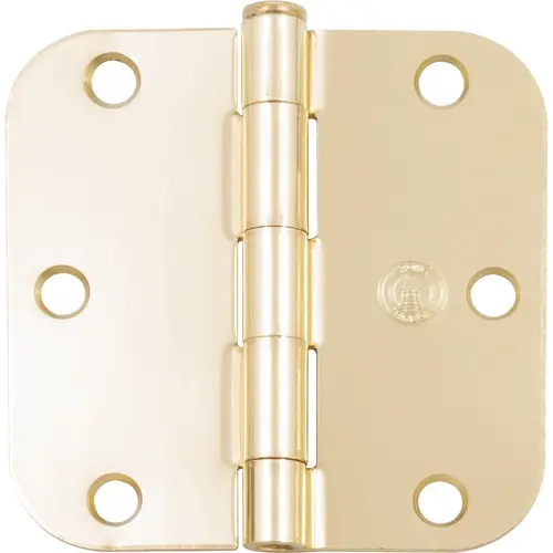 3-1/2" 5/8R Standard Hinge - pack of 100 - Polished Brass 3-1/2" 5/8R Standard Hinge - pack of 100 - Polished Brass