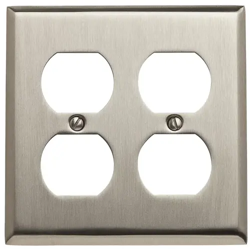 Double Duplex Switchplate - Satin Nickel Double Duplex Switchplate - Satin Nickel