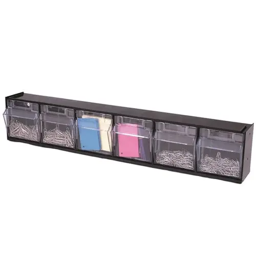 Compartment Interlocking Tilt Bin - Black