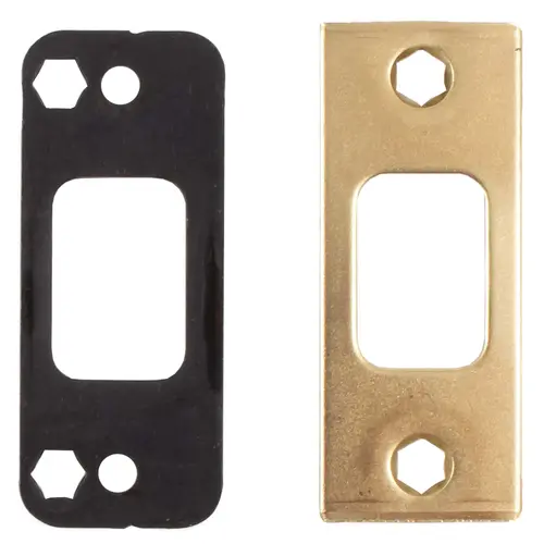 2-3/4" x 1-1/8" Deadbolt Strike and Reinforcer for QDB Series - Polished Brass 2-3/4" x 1-1/8" Deadbolt Strike and Reinforcer for QDB Series - Polished Brass