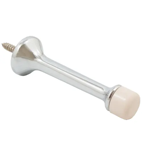 Aluminum 3-3/16" Solid Door Stop Bright Chrome Finish Aluminum 3-3/16" Solid Door Stop Bright Chrome Finish
