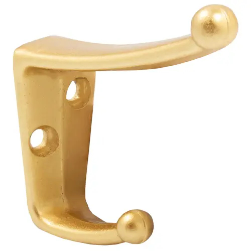 Aluminum Coat and Hat Hook Satin Brass Finish Aluminum Coat and Hat Hook Satin Brass Finish
