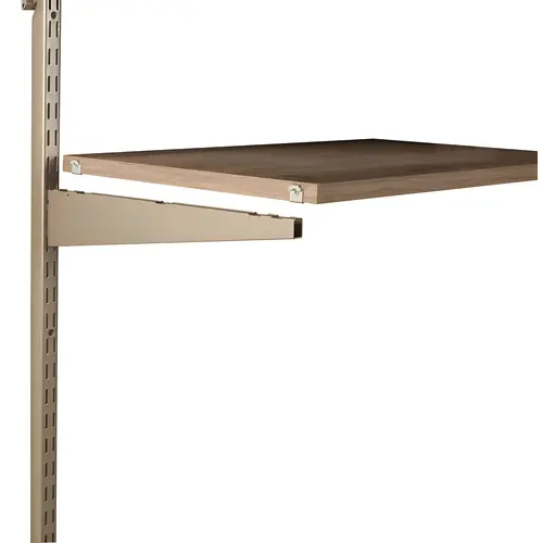 Shelf Hardware Pack with Clips for 6 Wood Shelves - Satin Gold Zinc Plated