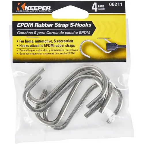 Hooks for EPDM Rubber strap - pack of 4 - Polished Chrome