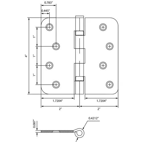 Stone Harbor Hardware 4" Ball-Bearing Door Hinges, 1/4" Radius Corner, Antique Brass, 3-Pack Stone Harbor Hardware 4" Ball-Bearing Door Hinges, 1/4" Radius Corner, Antique Brass, 3-Pack