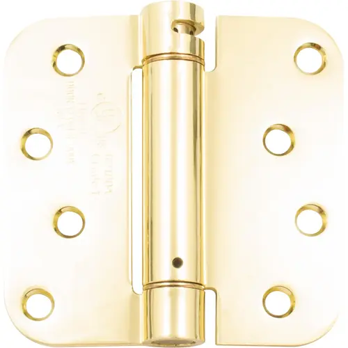 4" 5/8R Adjustable Spring Hinge - Polished Brass 4" 5/8R Adjustable Spring Hinge - Polished Brass