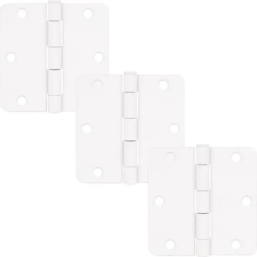 3.5" 1/4R Door Hinge - pack of 3 - White