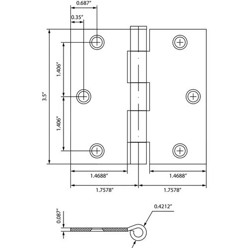 Stone Harbor Hardware 3-1/2" Door Hinges, Square Corner, Polished Brass, 3-Pack Stone Harbor Hardware 3-1/2" Door Hinges, Square Corner, Polished Brass, 3-Pack