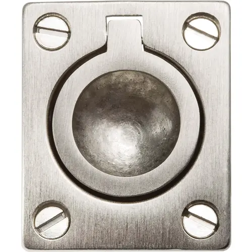 Flush Ring Pull Lifetime Satin Nickel Finish Flush Ring Pull Lifetime Satin Nickel Finish