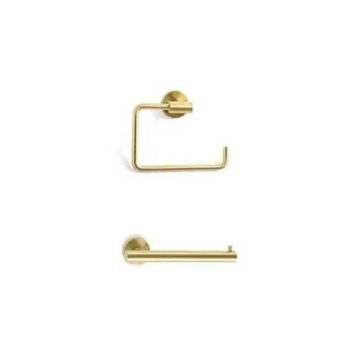 Bathroom Kit with BH26540BBZ Tissue Roll Holder BH26541BBZ Towel Ring Golden Champagne Finish Bathroom Kit with BH26540BBZ Tissue Roll Holder BH26541BBZ Towel Ring Golden Champagne Finish