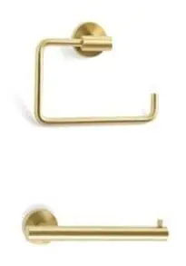Amerock Bathroom Kit with BH26540BBZ Tissue Roll Holder BH26541BBZ Towel Ring Golden Champagne Finish ARRONDIBBZ14 Amerock Bathroom Kit with BH26540BBZ Tissue Roll Holder BH26541BBZ Towel Ring Golden Champagne Finish ARRONDIBBZ14