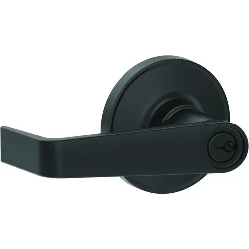 Entry Lock Marin Matte Black Finish with C Keyway, Adjustable Latch and Radius Strike