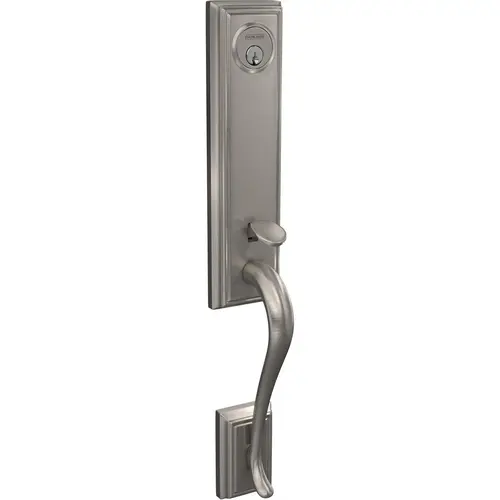 Custom 3/4 Trim Addison Exterior Active Handleset Only with C Keyway Satin Nickel Finish Custom 3/4 Trim Addison Exterior Active Handleset Only with C Keyway Satin Nickel Finish