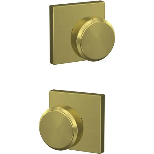 Bowery Knob with Collins Rose Non Turning Dummy Lock Satin Brass Finish Bowery Knob with Collins Rose Non Turning Dummy Lock Satin Brass Finish