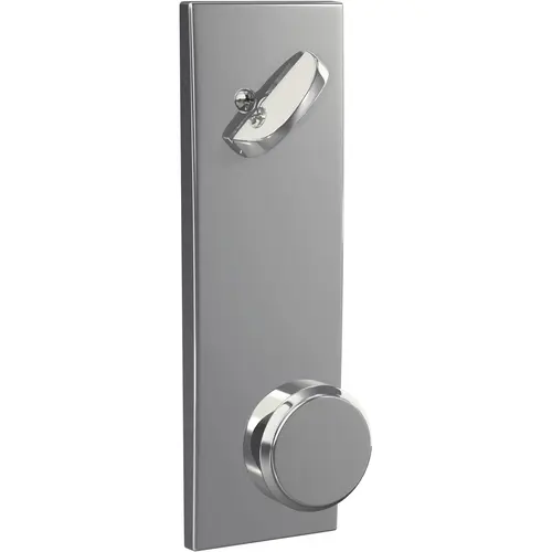 Custom Bowery Knob with Century Escutcheon Interior Active Trim with 16680 Latch and 10269 Strike Bright Chrome Finish Custom Bowery Knob with Century Escutcheon Interior Active Trim with 16680 Latch and 10269 Strike Bright Chrome Finish