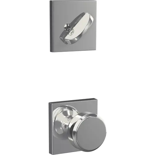 Custom Bowery Knob with Collins Rose Interior Active Trim with 16680 Latch and 10269 Strike Bright Chrome Finish Custom Bowery Knob with Collins Rose Interior Active Trim with 16680 Latch and 10269 Strike Bright Chrome Finish