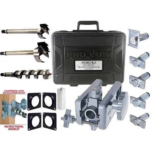 Killer Jig Installation Kit, Machined Aluminum Material, Cylindrical Locks Type, 13.39" Length, 12.2" Width, 6.69" Height Killer Jig Installation Kit, Machined Aluminum Material, Cylindrical Locks Type, 13.39" Length, 12.2" Width, 6.69" Height