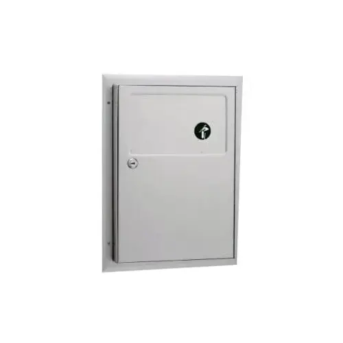 Partition-Mounted Sanitary Napkin Disposal Satin Stainless Steel Partition-Mounted Sanitary Napkin Disposal Satin Stainless Steel