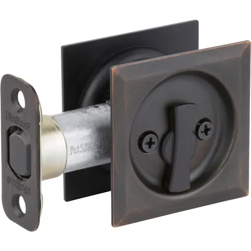 335x11P Square Pocket Door Lock Privacy - Venetian Bronze