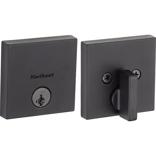 258 SQT 514 SMT CP K4 Downtown 1-Cyl Deadbolt - Matte Black 258 SQT 514 SMT CP K4 Downtown 1-Cyl Deadbolt - Matte Black