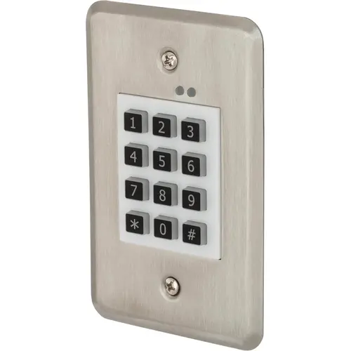 Indoor Digital Keypad; Up to 480 Users with Timed Anti-Pass Back Satin Stainless Steel Finish