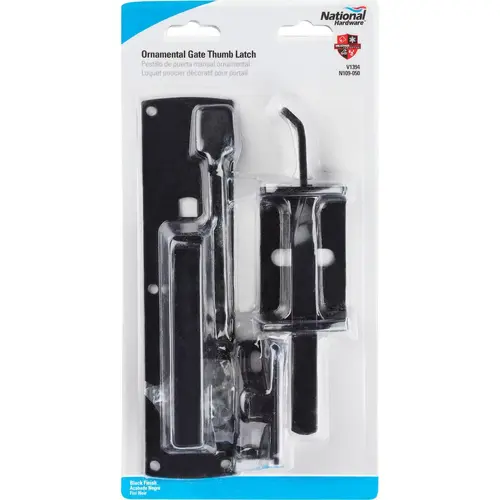Gate Latch 12.6" H X 6.3" W Steel Thumb Black Gate Latch 12.6" H X 6.3" W Steel Thumb Black