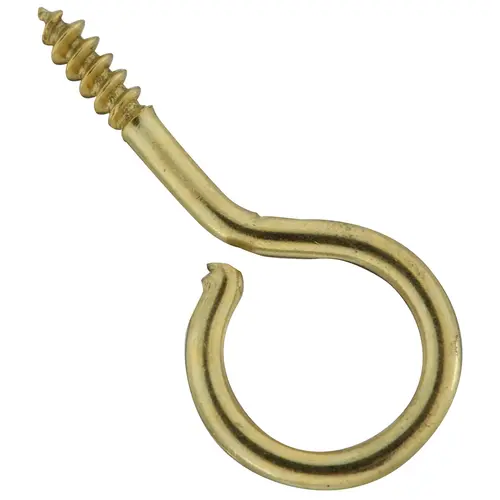 V2015 #14 x 1-1/16" Screw Eye - pack of 6 - Polished Brass V2015 #14 x 1-1/16" Screw Eye - pack of 6 - Polished Brass