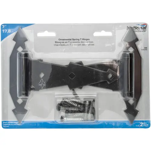 V846 Ornamental Spring T Hinge Black Finish V846 Ornamental Spring T Hinge Black Finish