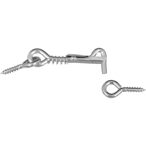 Safety Locking Hook & Eye Screws 2" - Zinc Safety Locking Hook & Eye Screws 2" - Zinc