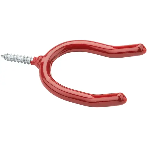 V2210 Double Screw Hook - Pair - Red Vinyl - 2 per pack x6 packs V2210 Double Screw Hook - Pair - Red Vinyl - 2 per pack x6 packs
