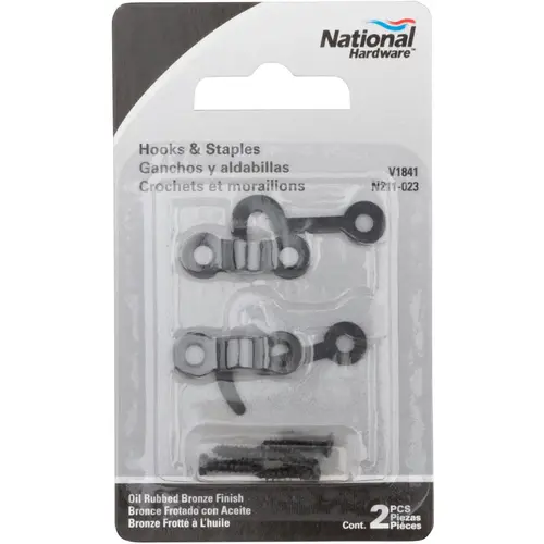 V1841 Hooks and Staples Pair Oil-Rubbed Bronze