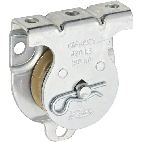3219BC 1-1/2" Wall / Ceiling Mount Single Pulley Zinc Plated Finish 3219BC 1-1/2" Wall / Ceiling Mount Single Pulley Zinc Plated Finish