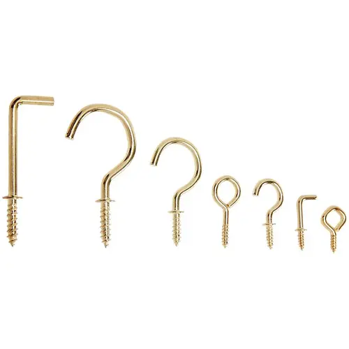 KB2551 Assorted Utility Hooks with 20 lb. Weight Capacity, - pack of 125 - Polished Brass KB2551 Assorted Utility Hooks with 20 lb. Weight Capacity, - pack of 125 - Polished Brass