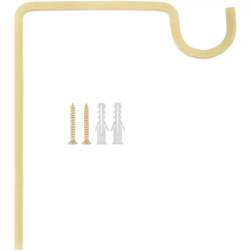 Utility Wall Hook, Brushed Gold, 27.5-Lb. Load, 9 In. Utility Wall Hook, Brushed Gold, 27.5-Lb. Load, 9 In.