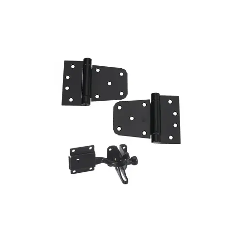 DPV879 Self-Closing Gate Kit with 2 Hinges and 1 Latch Black Finish