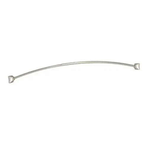 Decorative Permanent Mount 5' Curved Shower Rod with Square Flange Brushed Nickel Finish Decorative Permanent Mount 5' Curved Shower Rod with Square Flange Brushed Nickel Finish
