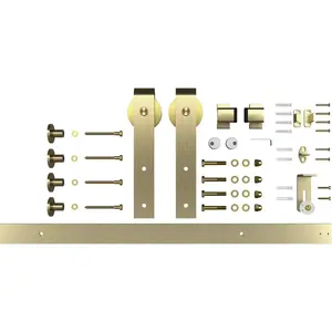 National Hardware N700-006 927 72" Designer Interior Barn Door Kit with Soft Close - Brushed Gold