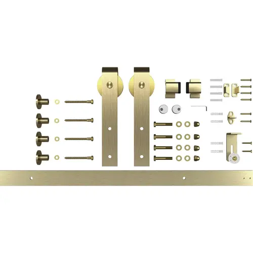 927 72" Designer Interior Barn Door Kit with Soft Close - Brushed Gold