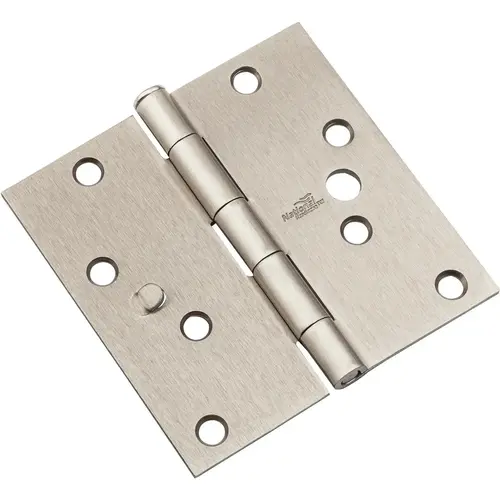 Door Hinge 4" L Satin Nickel Satin Nickel - pack of 5 Door Hinge 4" L Satin Nickel Satin Nickel - pack of 5