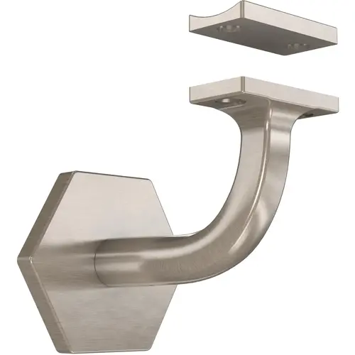 Bracket Powell Gray Zinc Die Cast w/Steel Strap Handrail 3-5/32" L 150 lb Satin Nickel Bracket Powell Gray Zinc Die Cast w/Steel Strap Handrail 3-5/32" L 150 lb Satin Nickel