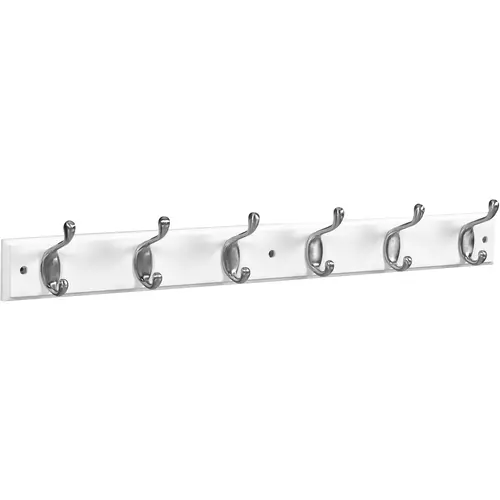 DPV8170 Hook Rail, 6-Hook, Wood, Satin Nickel - pack of 4 DPV8170 Hook Rail, 6-Hook, Wood, Satin Nickel - pack of 4