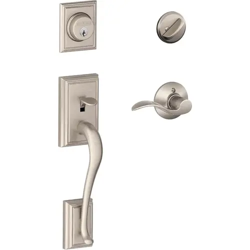 F60GADD619ACC Addison Handleset with Accent - Satin Nickel
