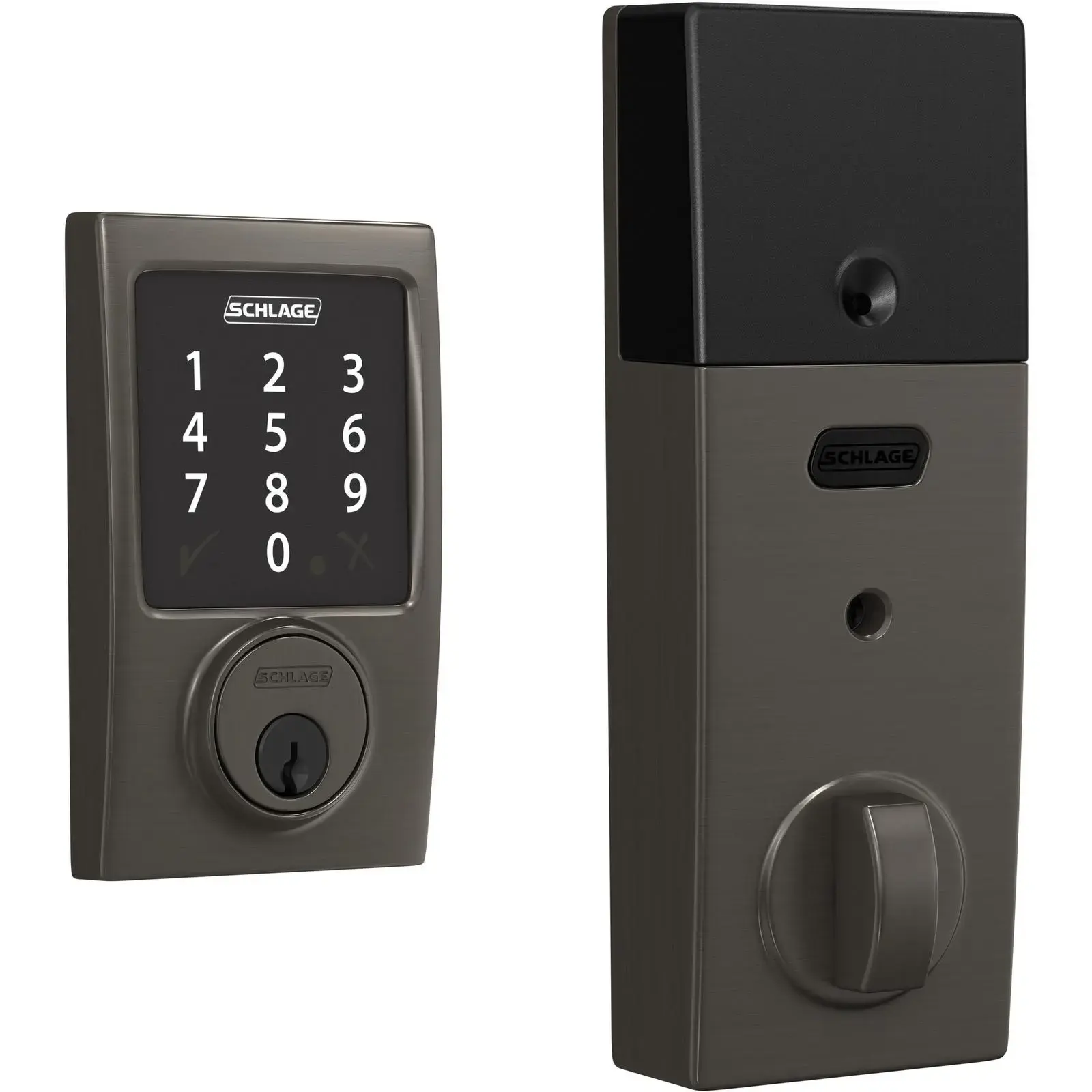 Schlage Residential BE468ZPCEN530 12-342 10-116 Century Connect Deadbolt - Black Stainless D70PD ORB 625 Schlage Residential BE468ZPCEN530 12-342 10-116 Century Connect Deadbolt - Black Stainless D70PD ORB 625