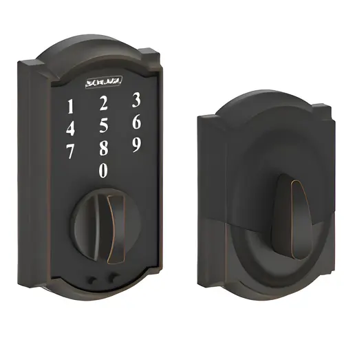 BE375CAM716 12-321 10-116 Camelot Touch Keyless Deadbolt - Aged Bronze BE375CAM716 12-321 10-116 Camelot Touch Keyless Deadbolt - Aged Bronze