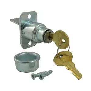 Knape & Vogt CD-1068-US26D CD1068-US26D KD Keyed Sliding Door Lock - Satin Chrome