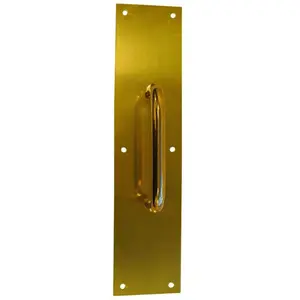 Tell Manufacturing DT100068 PP35153 3-1/2" x 15" Pull Plate - Polished Brass