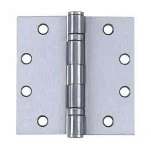 Tell Manufacturing 4.5 X 4.5 BB 26D HINGE 4-1/2" x 4-1/2" Ball Bearing Hinge - pack of 3 - Satin Chrome