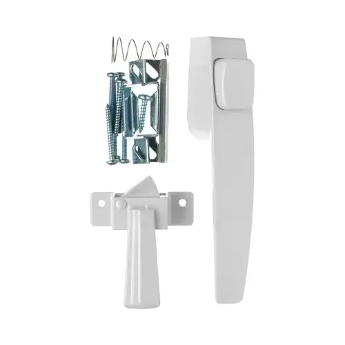 Push Button Door Latch, For Out Swinging Doors, White Push Button Door Latch, For Out Swinging Doors, White
