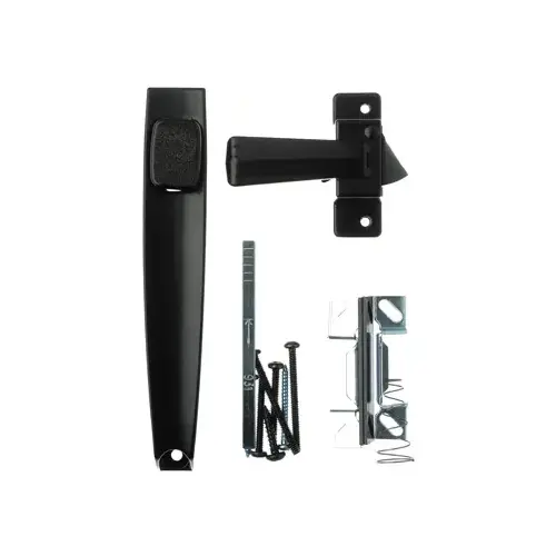 Push Button Door Latch, For Out Swinging Doors, Black Push Button Door Latch, For Out Swinging Doors, Black