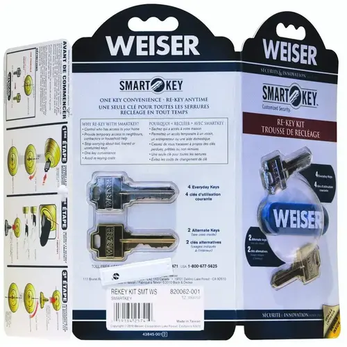 820062-001 Weiser SMT SmartKey CP Rekeying Kit - Carded 820062-001 Weiser SMT SmartKey CP Rekeying Kit - Carded